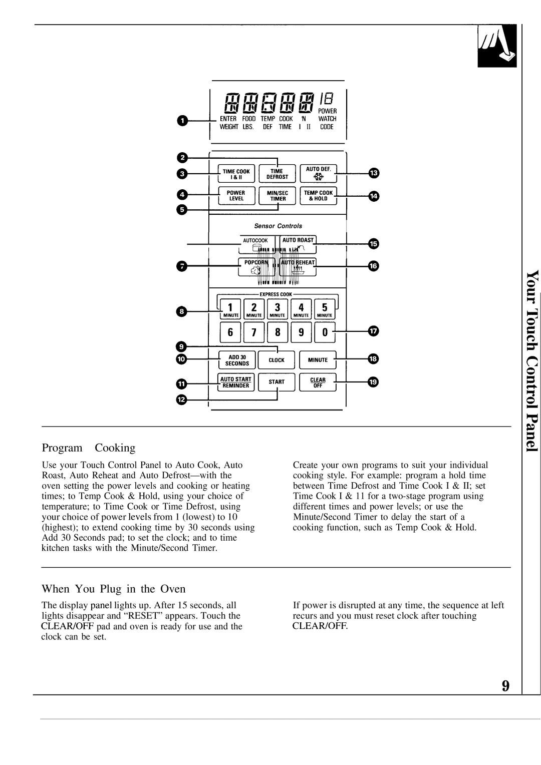 GE JEM31M warranty Program Cooking, When You Plug in the Oven 