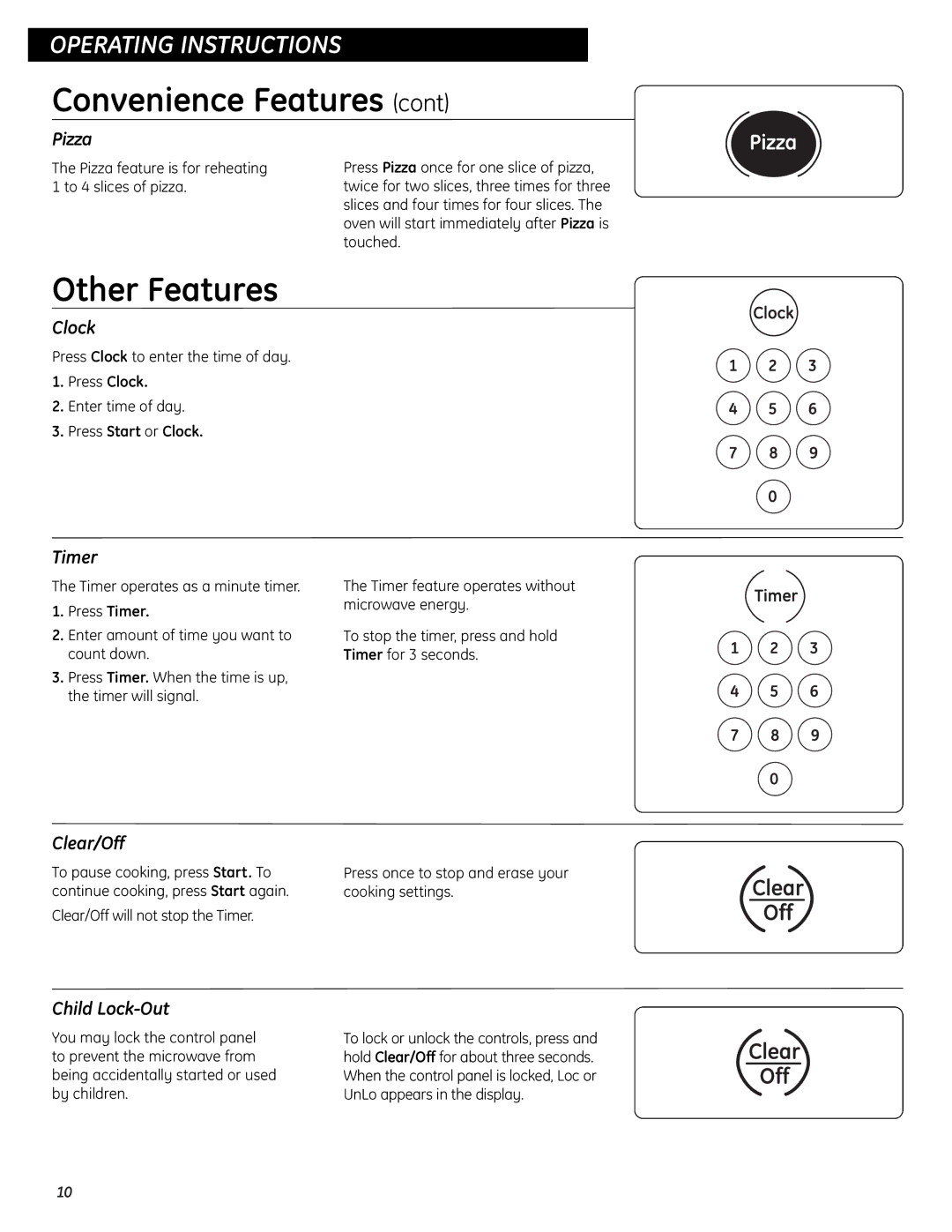 GE JES0734PMRR operating instructions Other Features 