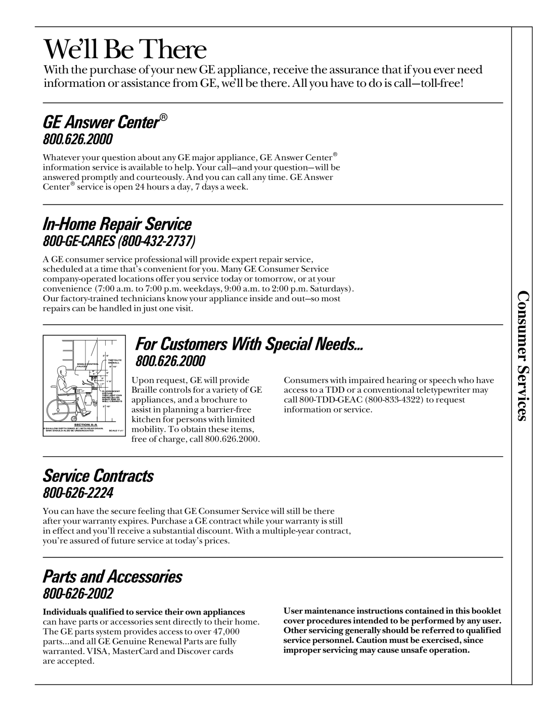 GE JES1143 warranty We’ll Be There 