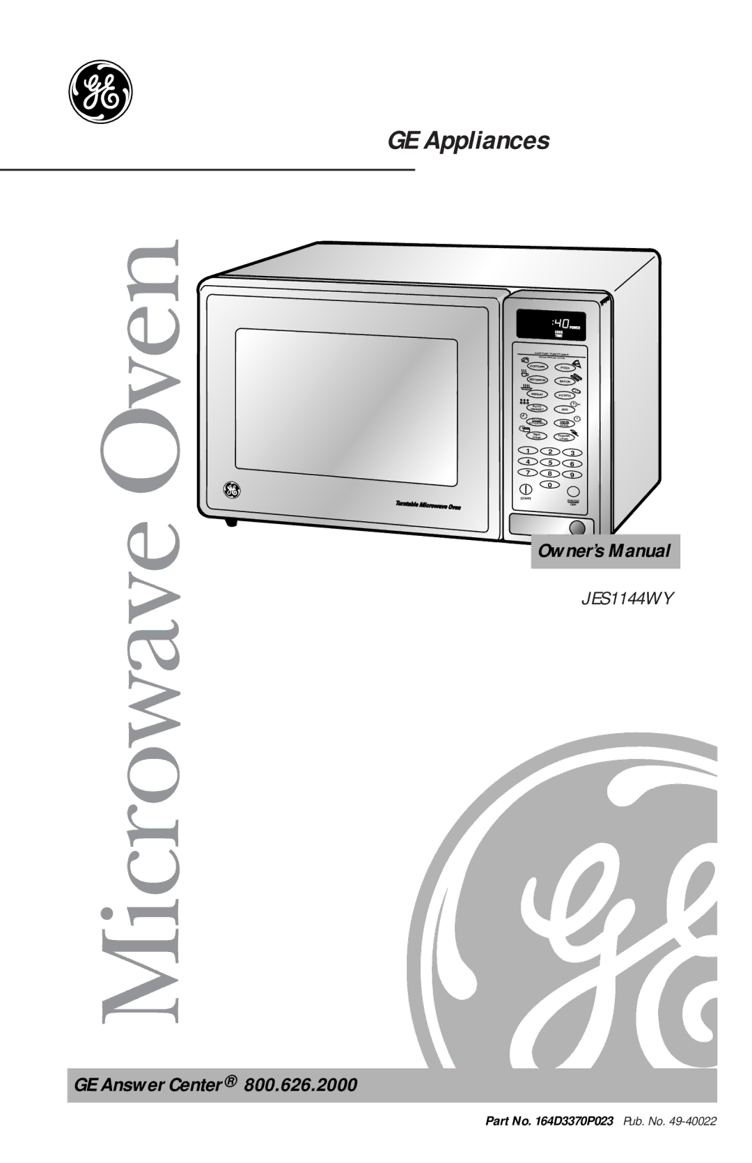 GE JES1144WY owner manual Microwave Oven, GE Answer Center 