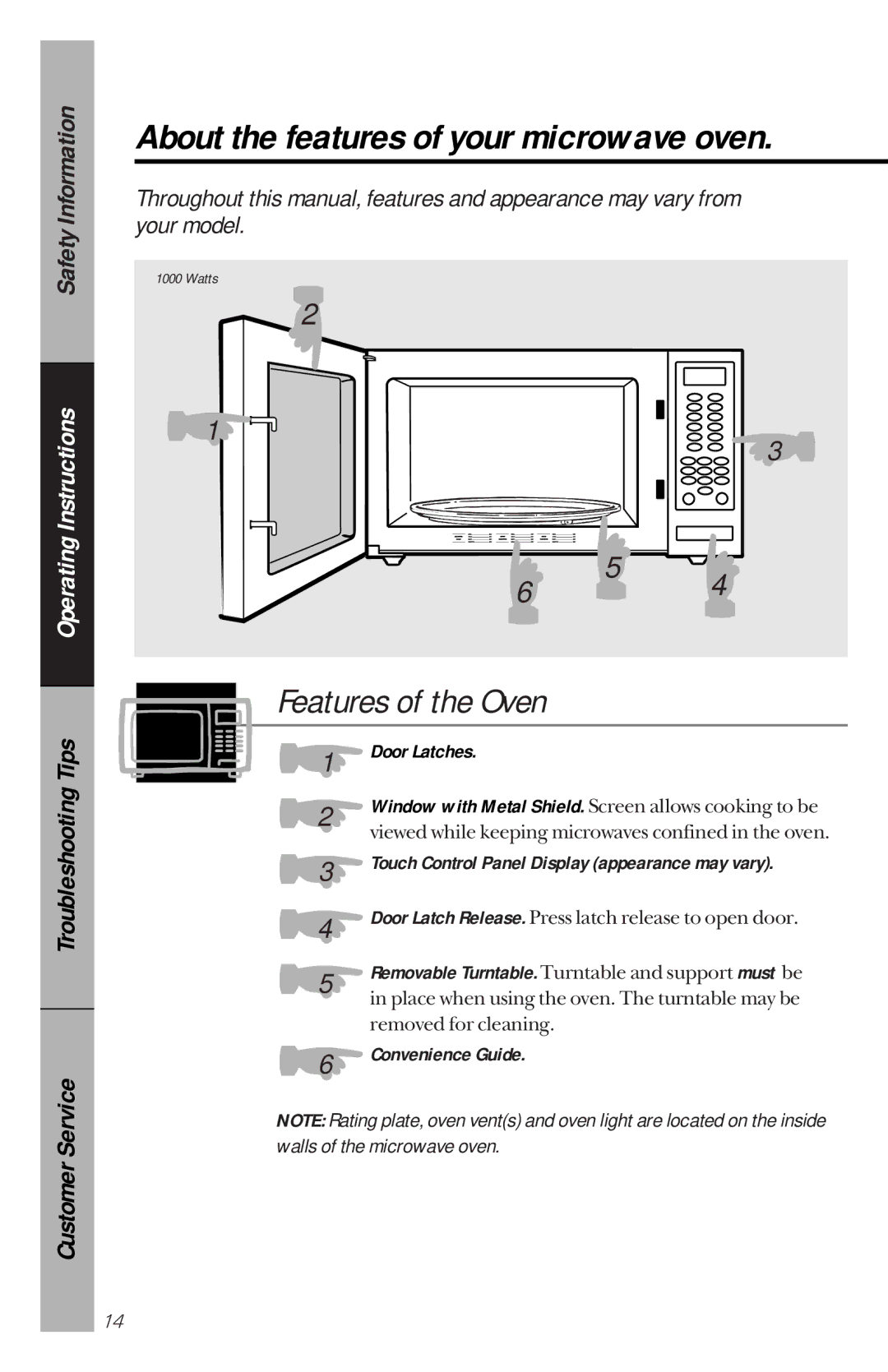 GE JES1144WY owner manual Features of the Oven, Door Latches 