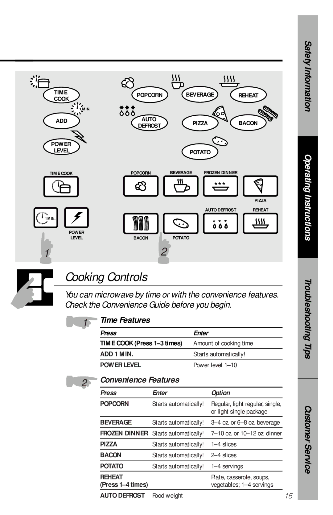 GE JES1144WY owner manual Time Features 