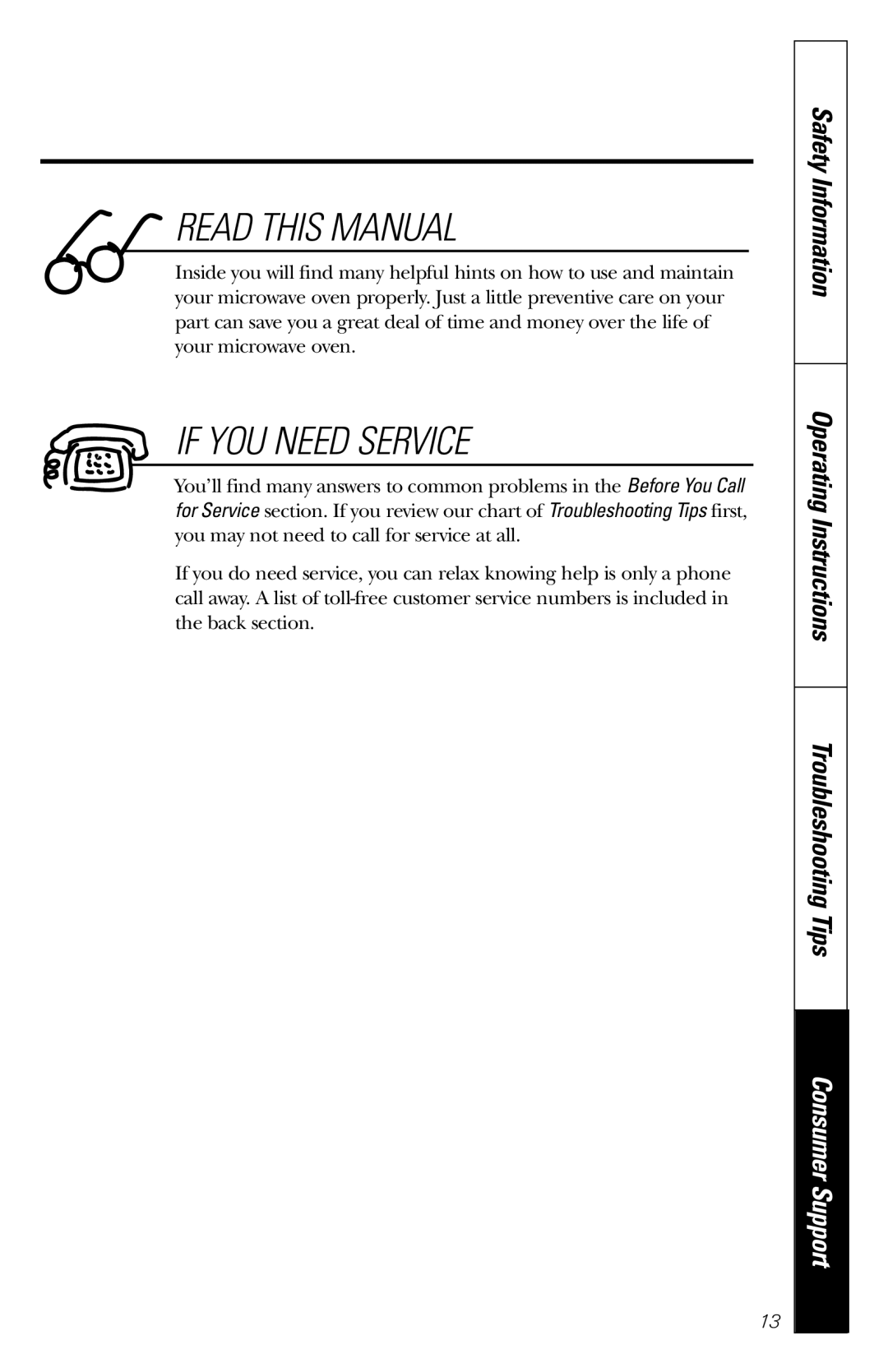 GE JES1231 owner manual Read this Manual 