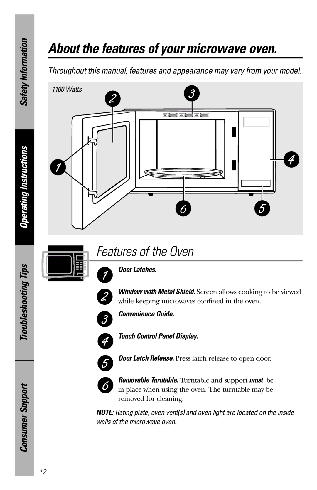 GE JES1238WH owner manual Door Latches, Convenience Guide Touch Control Panel Display 