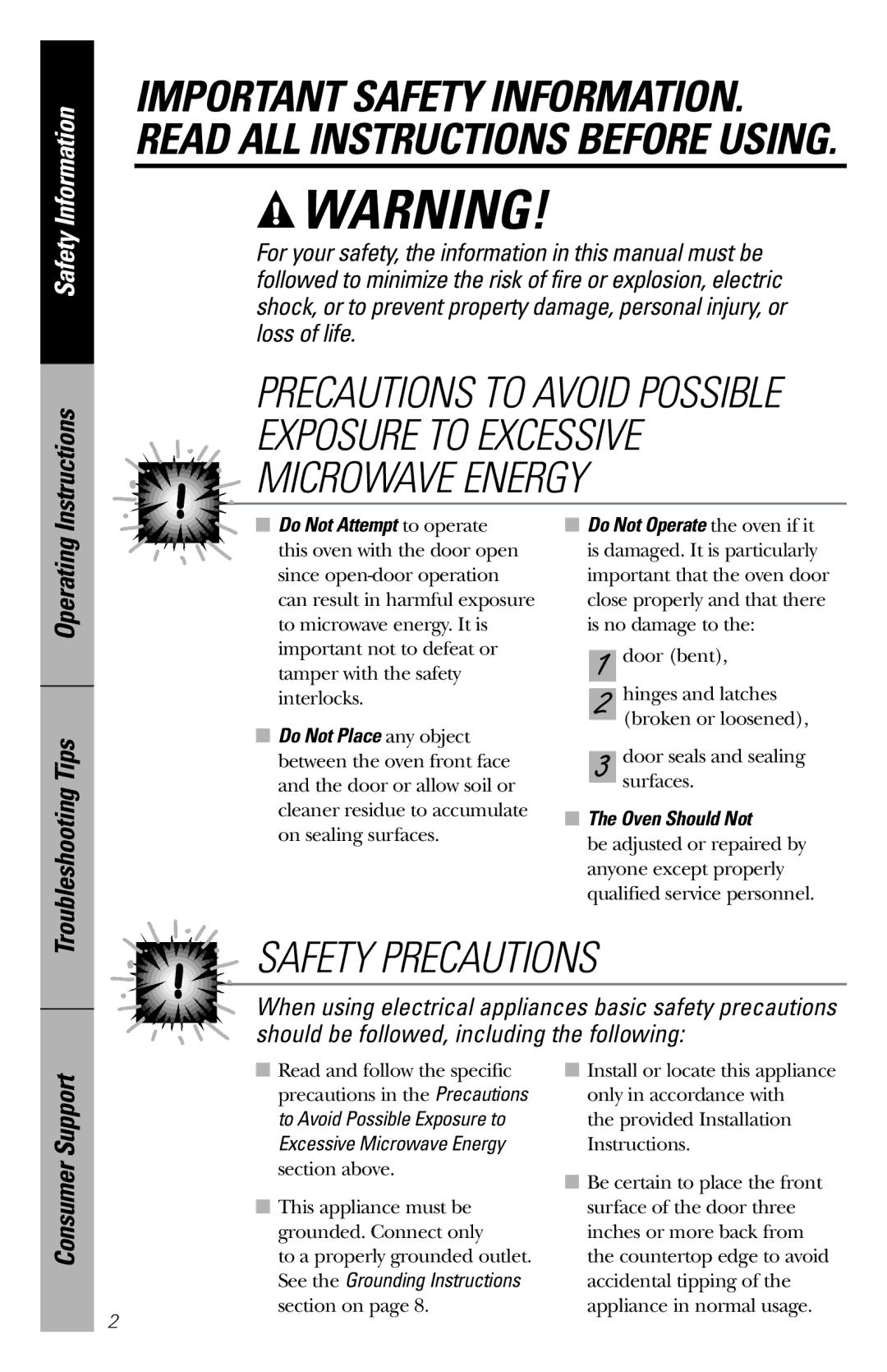 GE JES1246 owner manual Operating Troubleshooting Tips, Oven Should Not 