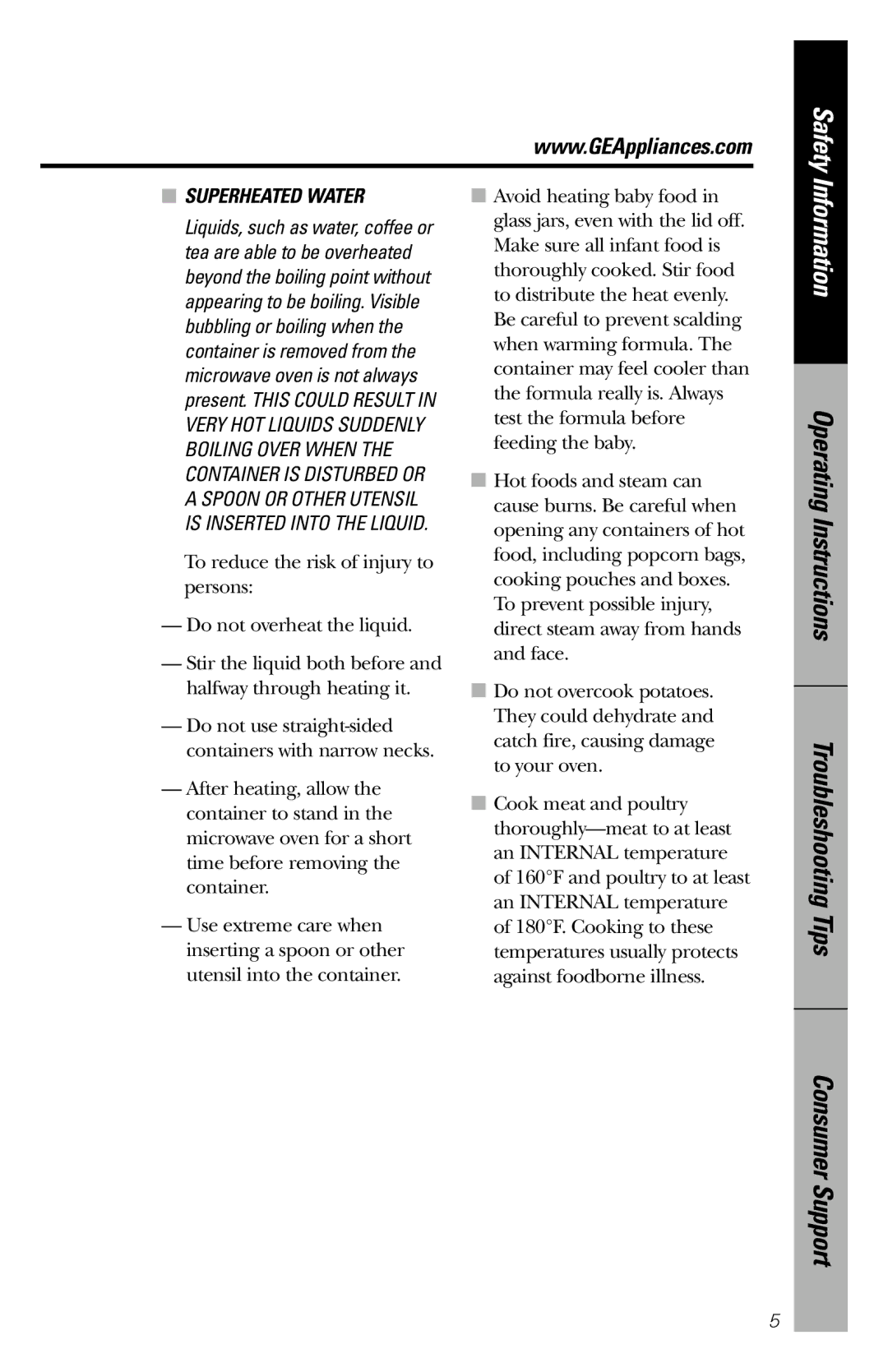 GE JES1246 owner manual Safety, Consumer Support 