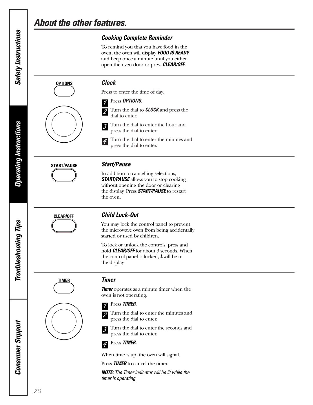 GE JES1288 owner manual About the other features 