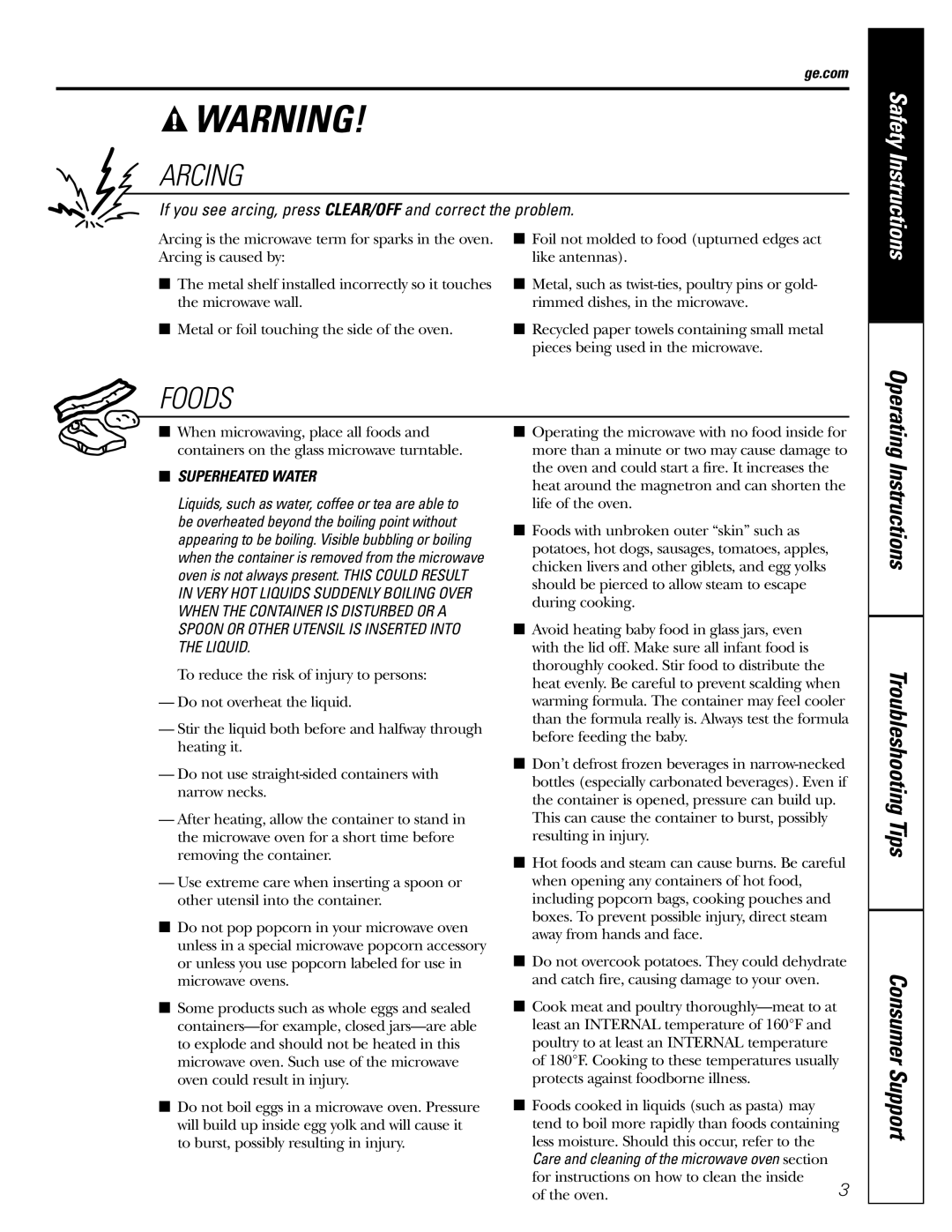 GE jes1290 owner manual Ge.com, Care and cleaning of the microwave oven section 