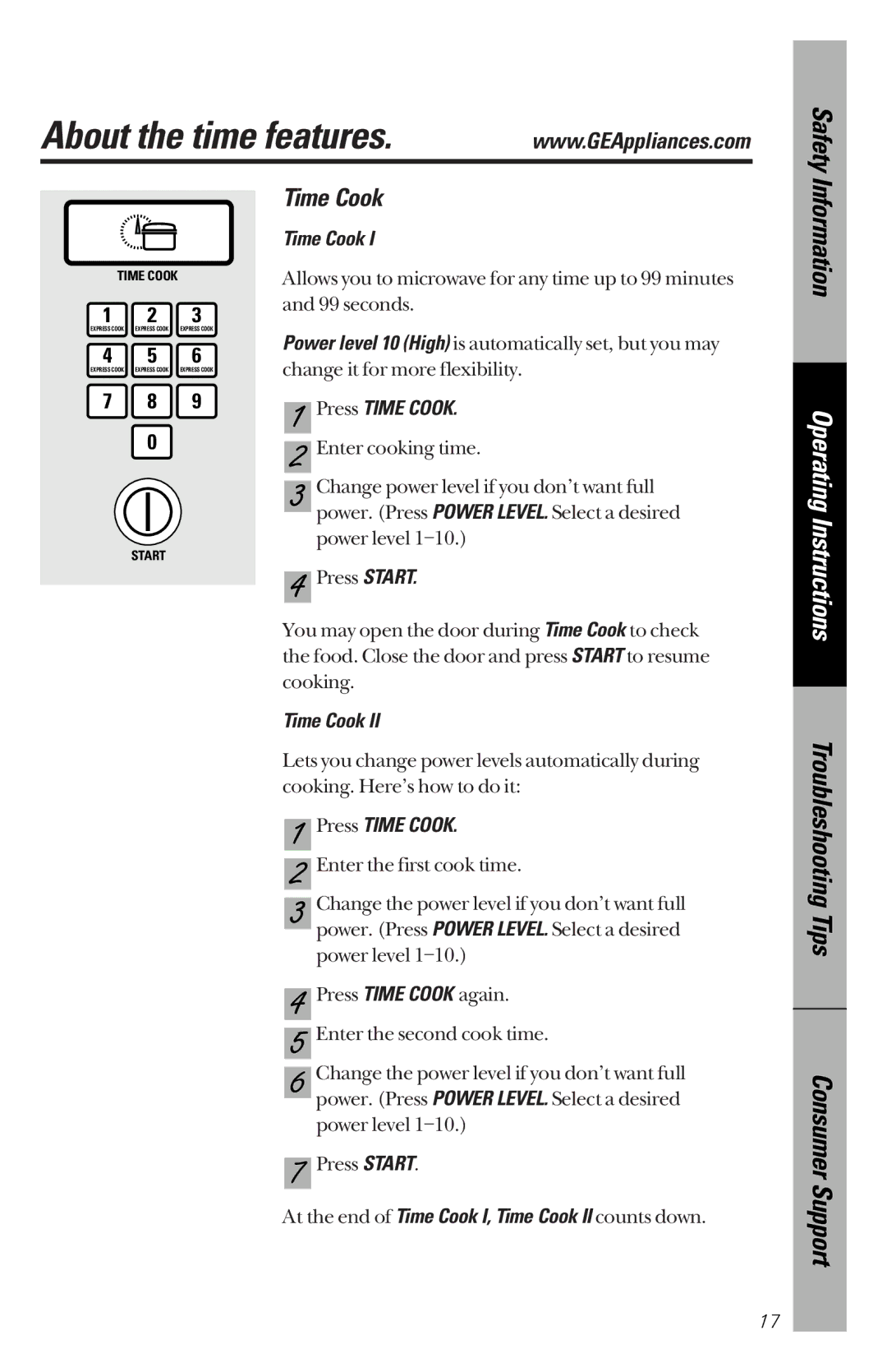 GE JES939, JES1334 owner manual About the time features, Press Time Cook 