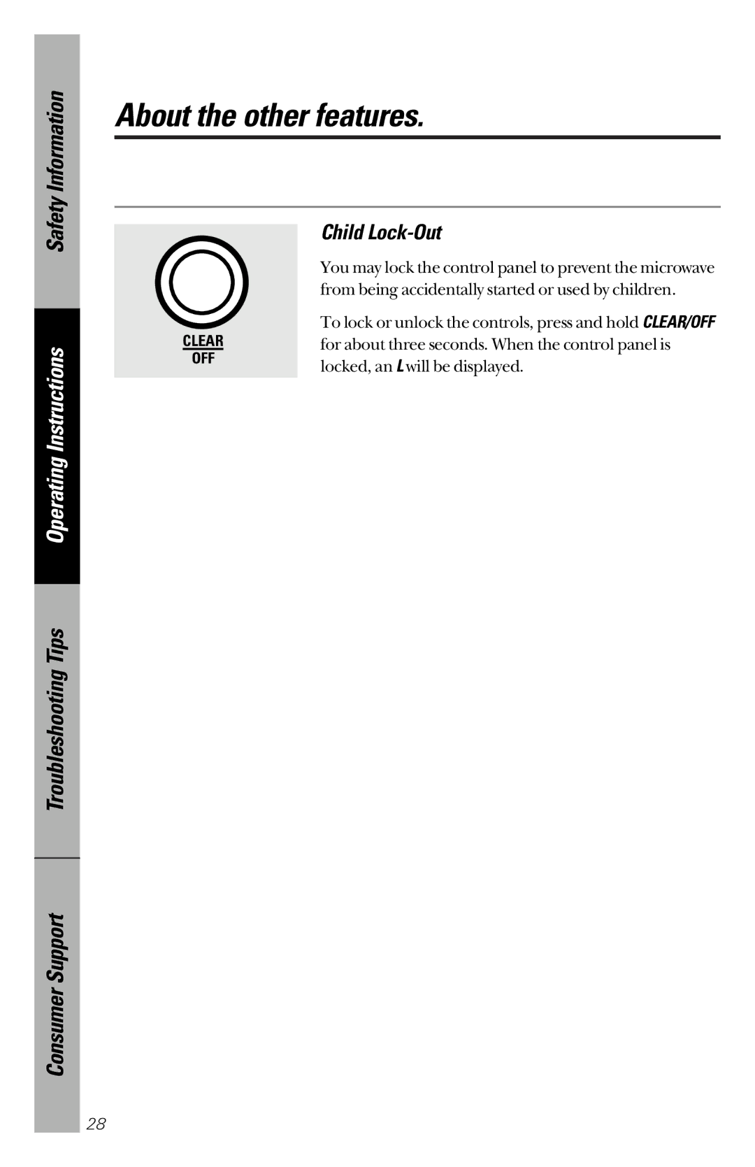 GE JES1334, JES939 owner manual Child Lock-Out 