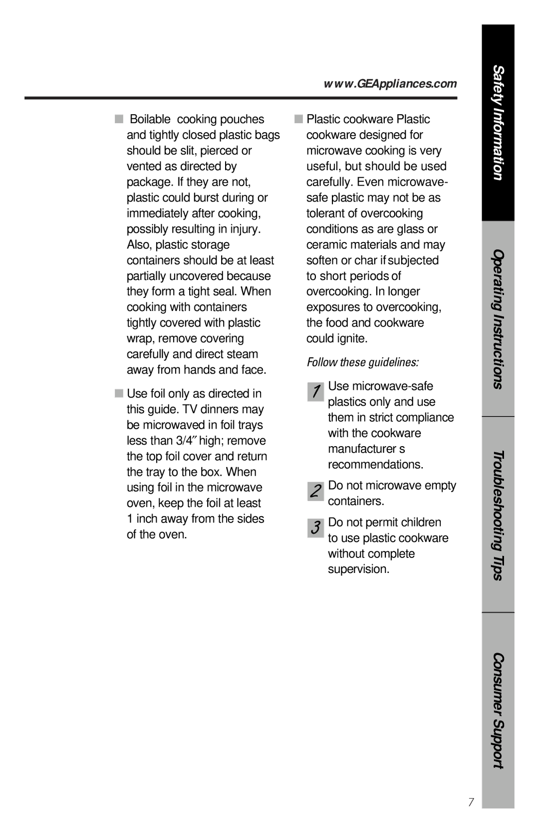 GE JES939, JES1334 owner manual Follow these guidelines 