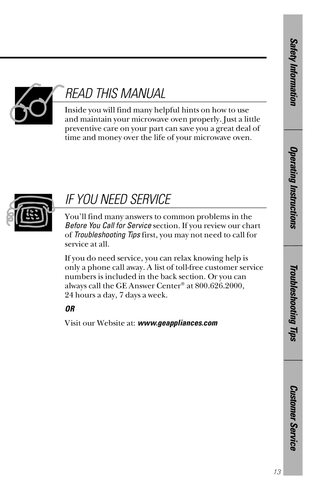 GE JES1339 owner manual Read this Manual 