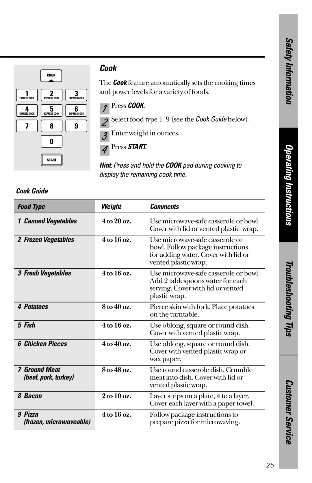 GE JES1339 owner manual Cook 