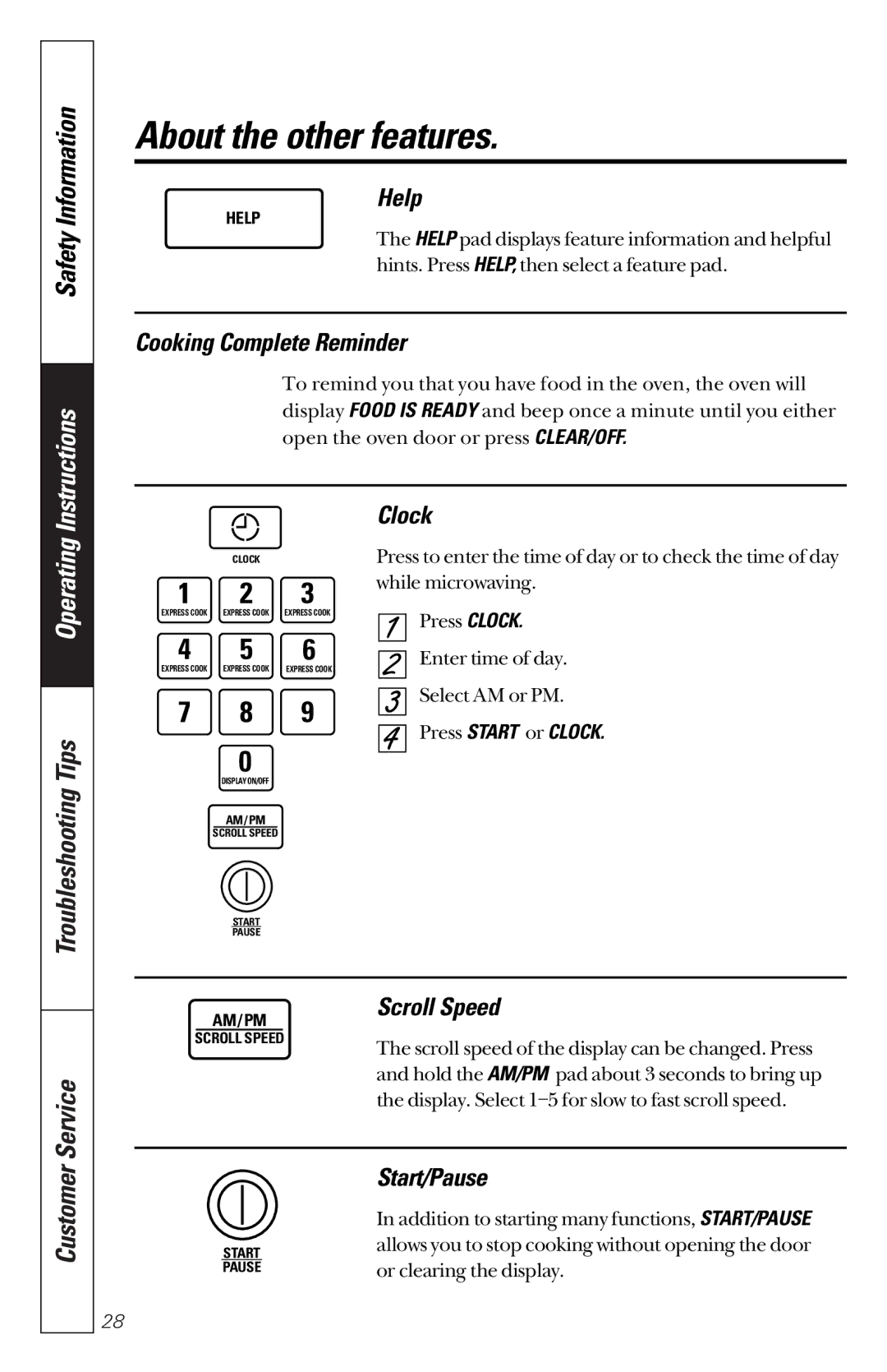 GE JES1351 owner manual About the other features 