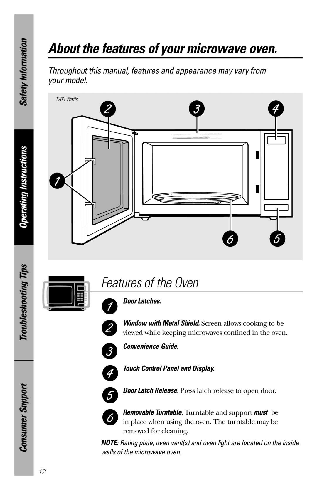 GE JES1358 owner manual Door Latches, Convenience Guide Touch Control Panel and Display 