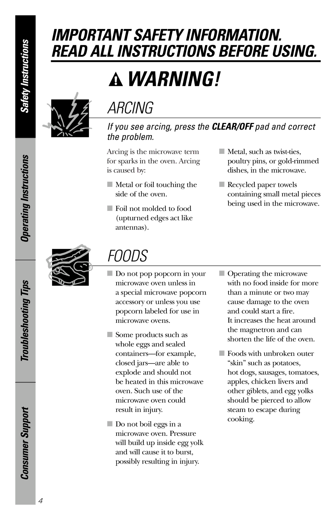 GE JES1456 owner manual Operating Instructions, Troubleshooting Tips 