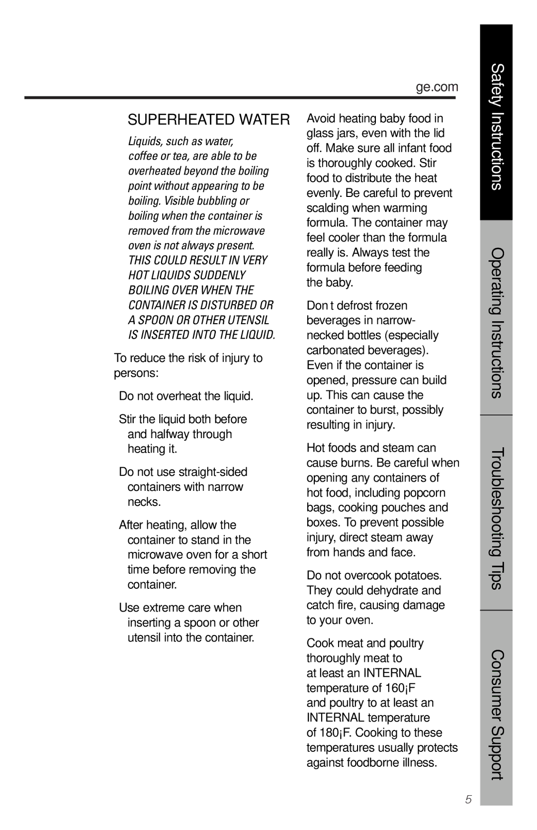 GE JES1456 owner manual Safety, Consumer Support 