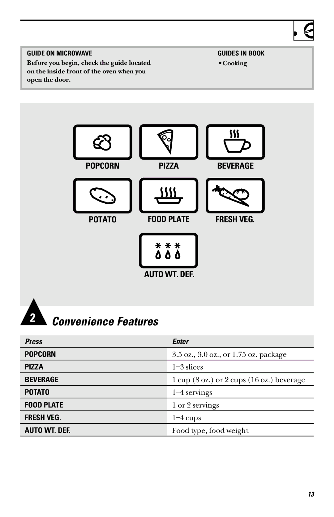 GE JES739, JES735 owner manual Convenience Features 