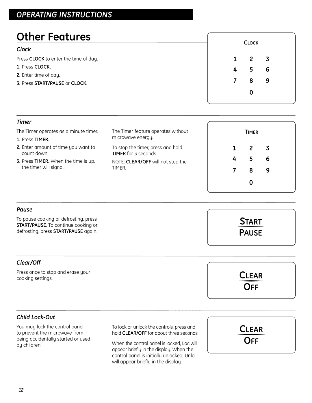 GE JES737 operating instructions Other Features 