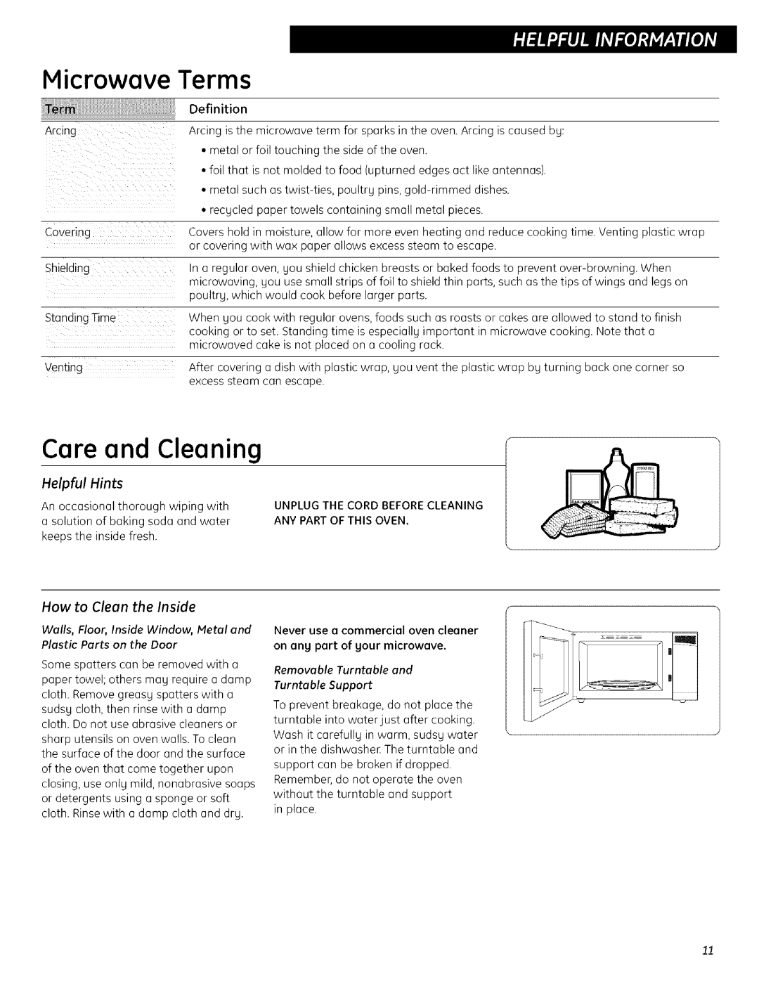 GE JESO734PIVLRR quick start Helpful Hints, How to Clean the Inside 