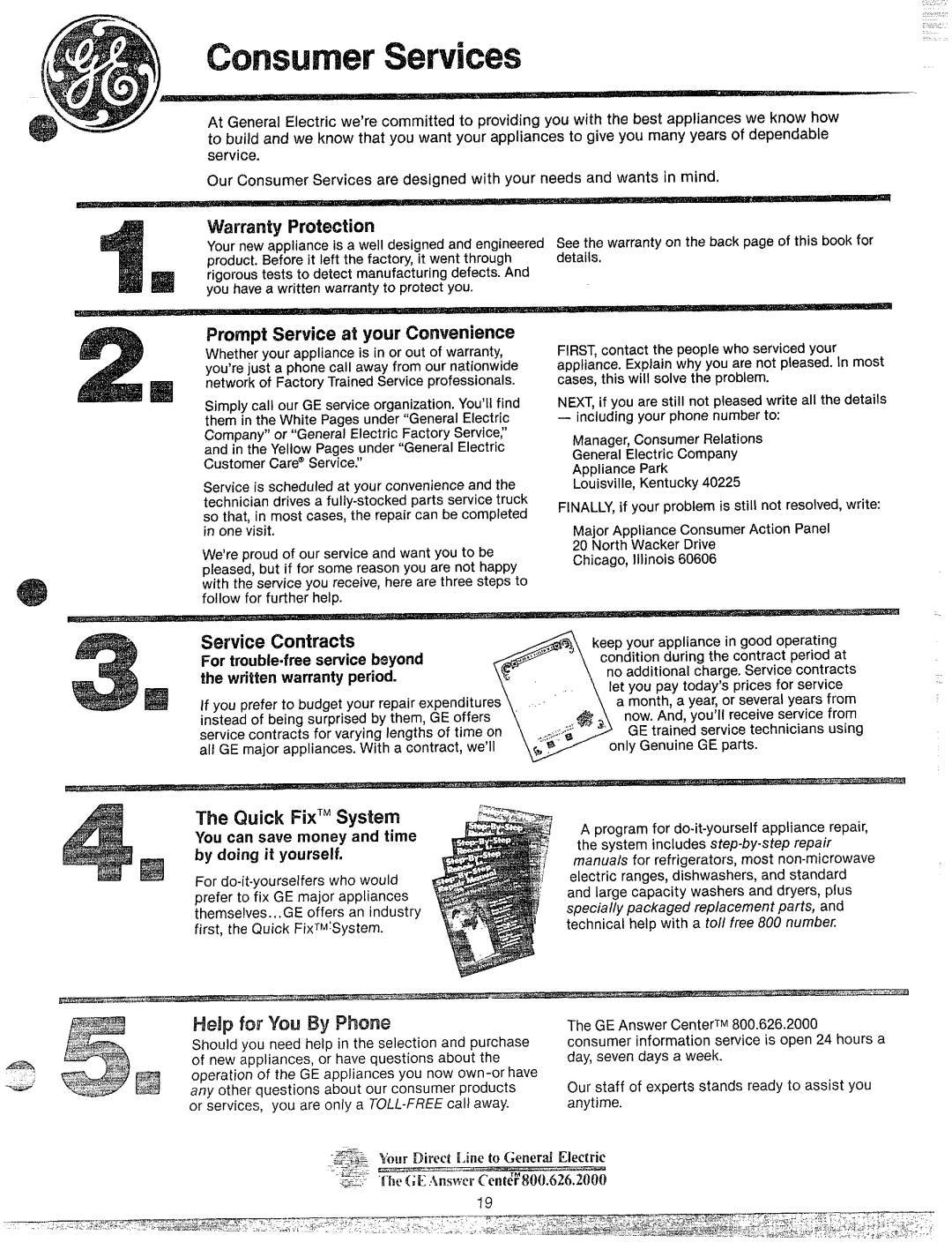 GE JET210 manual War’rarntyPr’%m!cticm, Prompt Service atyour Cmwenience, Service Contracts 