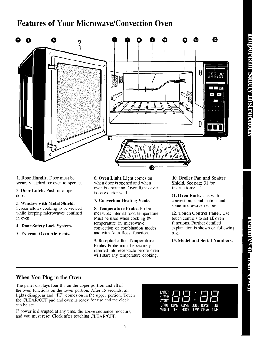 GE JET342G warranty Features of Your Microwave/Convection Oven ?? ? ? ????? ?’, When You Plug in the Oven 