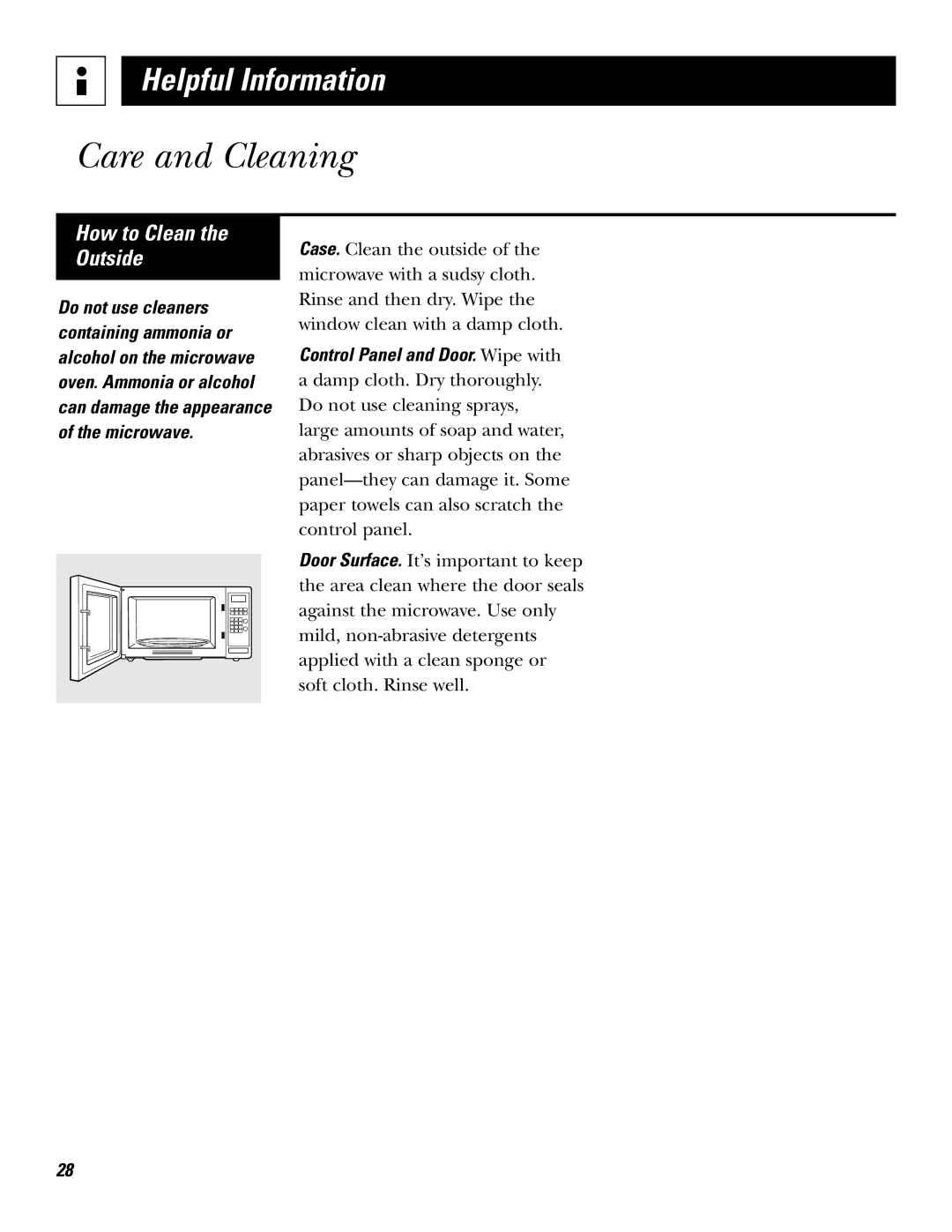 GE JF635 warranty How to Clean Outside 