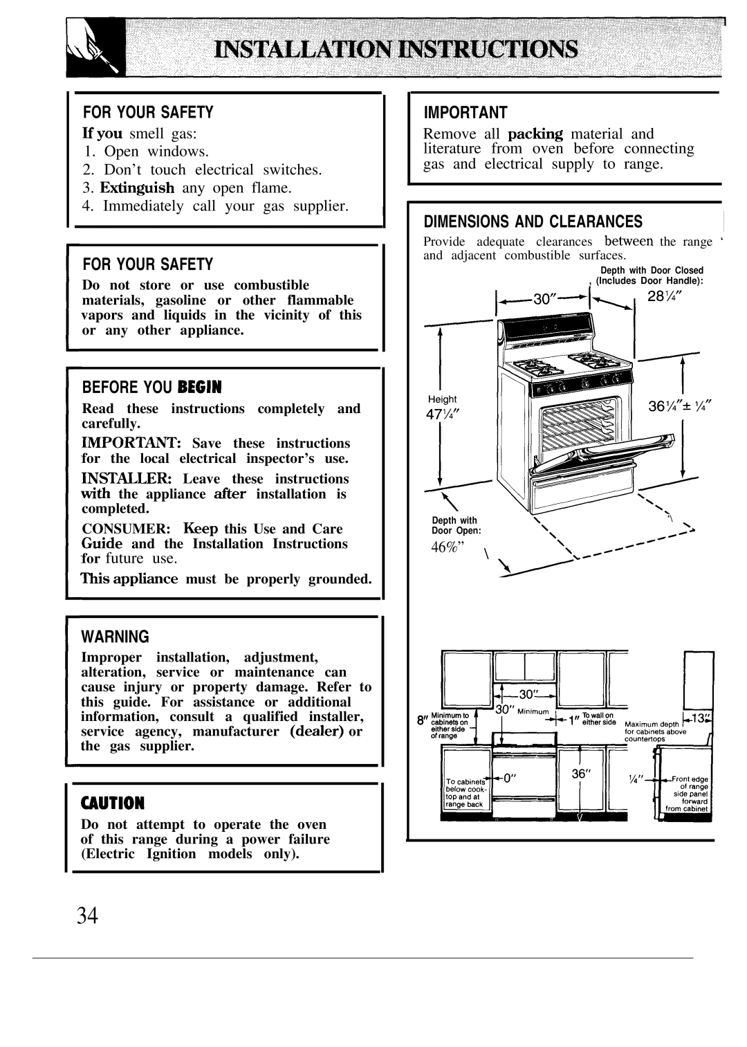 GE JG5P34, JG5P38, JGBP26 manual For future use, 46% 