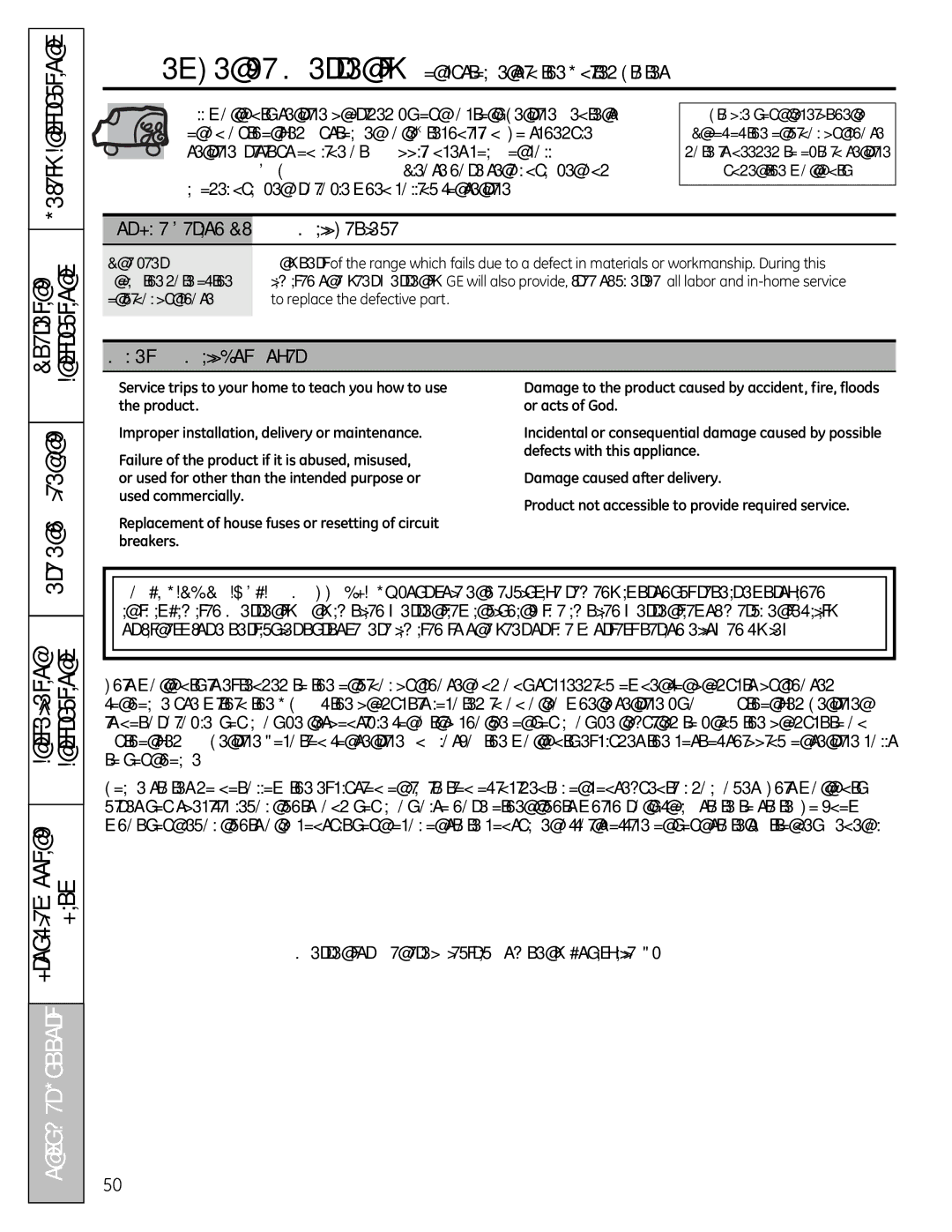 GE JgB290 GE Will Replace, What GE Will Not Cover, For The Period, Warrantor General Electric Company. Louisville, KY 