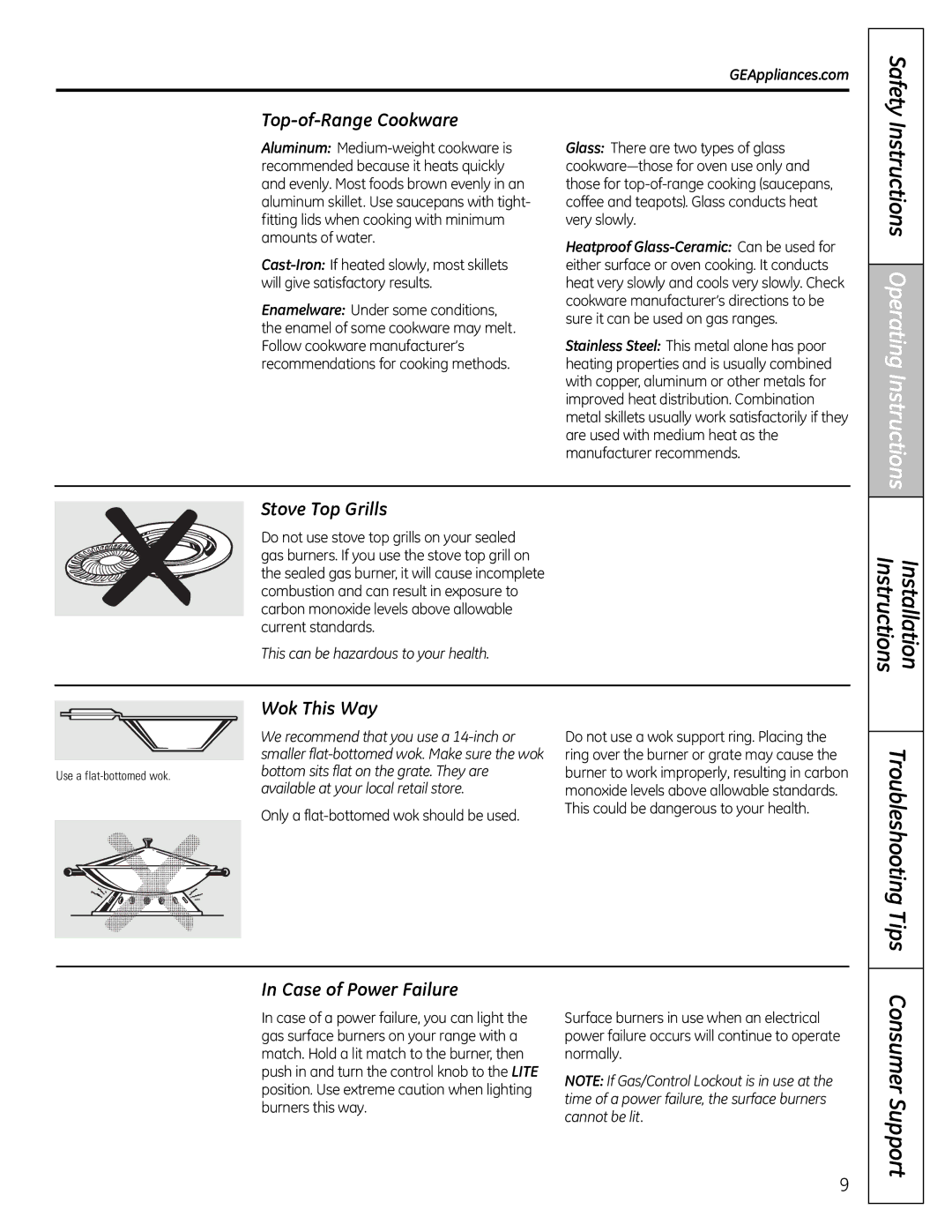 GE JGB800, JGB295SERSS, JGB805, JGB820, JGB810 manual Safety, Instructions Operating Instructions, Troubleshooting Tips 