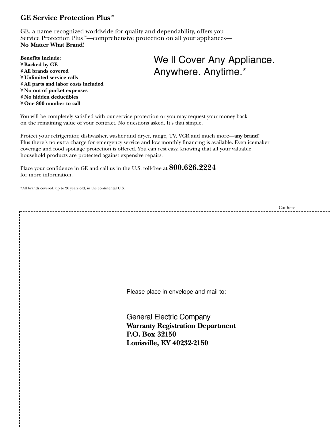 GE JGB915, JGB905 installation instructions We’ll Cover Any Appliance. Anywhere. Anytime 