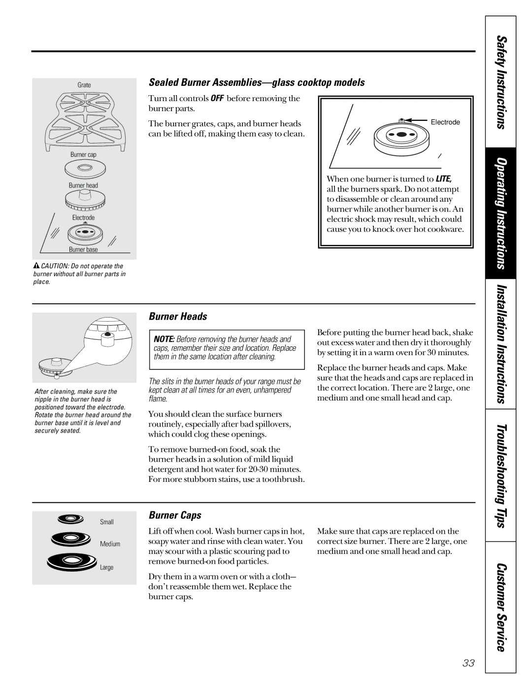 GE JGB910 JGB920 owner manual Tips Customer Service, Installation Instructions Troubleshooting 