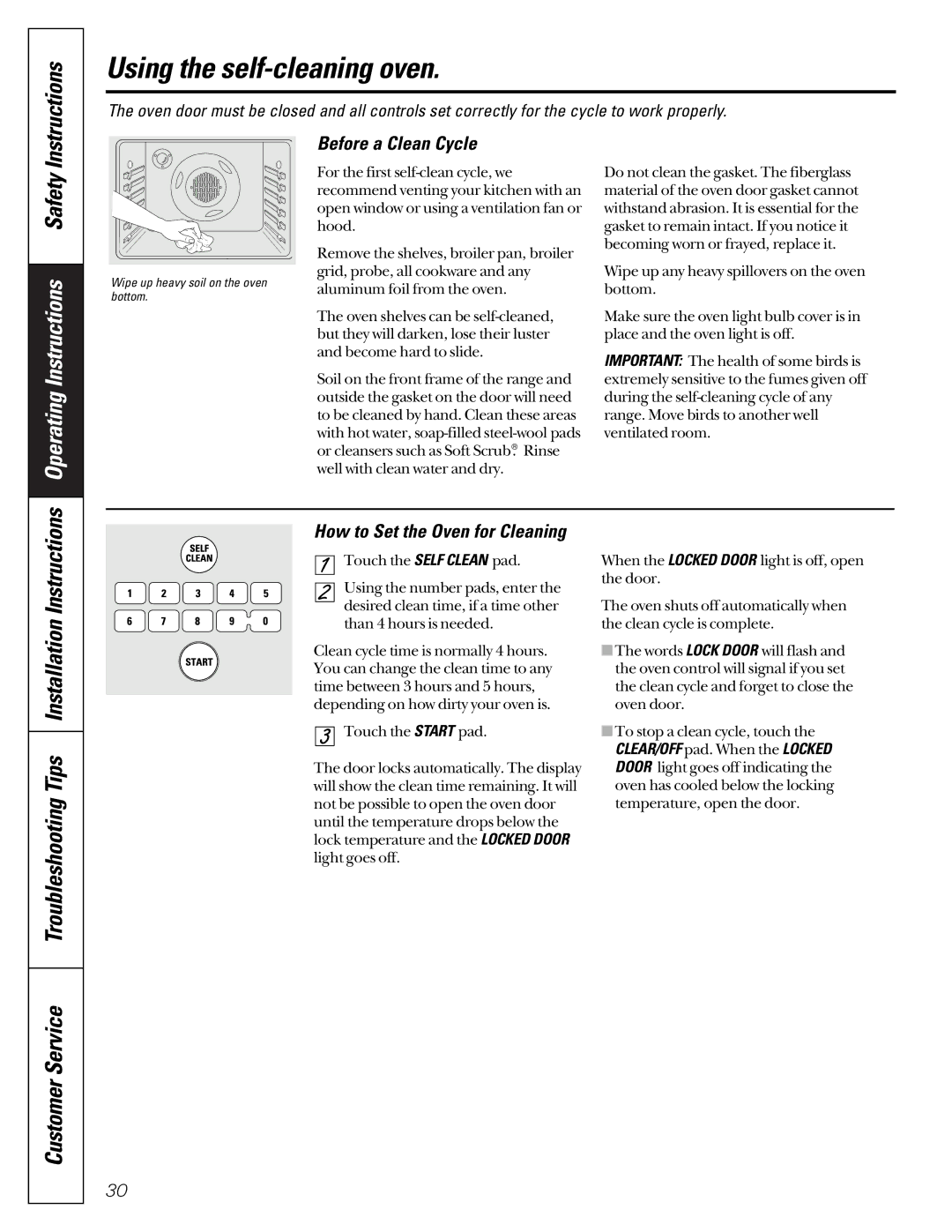 GE JGB910 owner manual Using the self-cleaning oven, Before a Clean Cycle, How to Set the Oven for Cleaning 