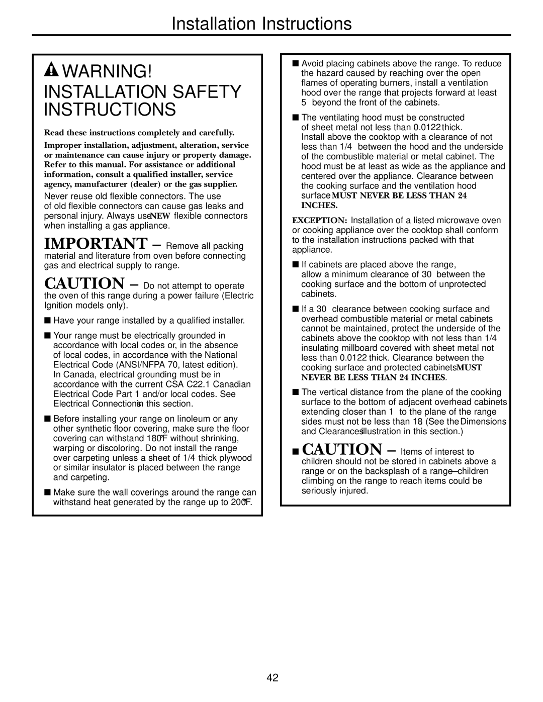 GE JGB920 installation instructions Installation Instructions, Electrical Connections in this section 