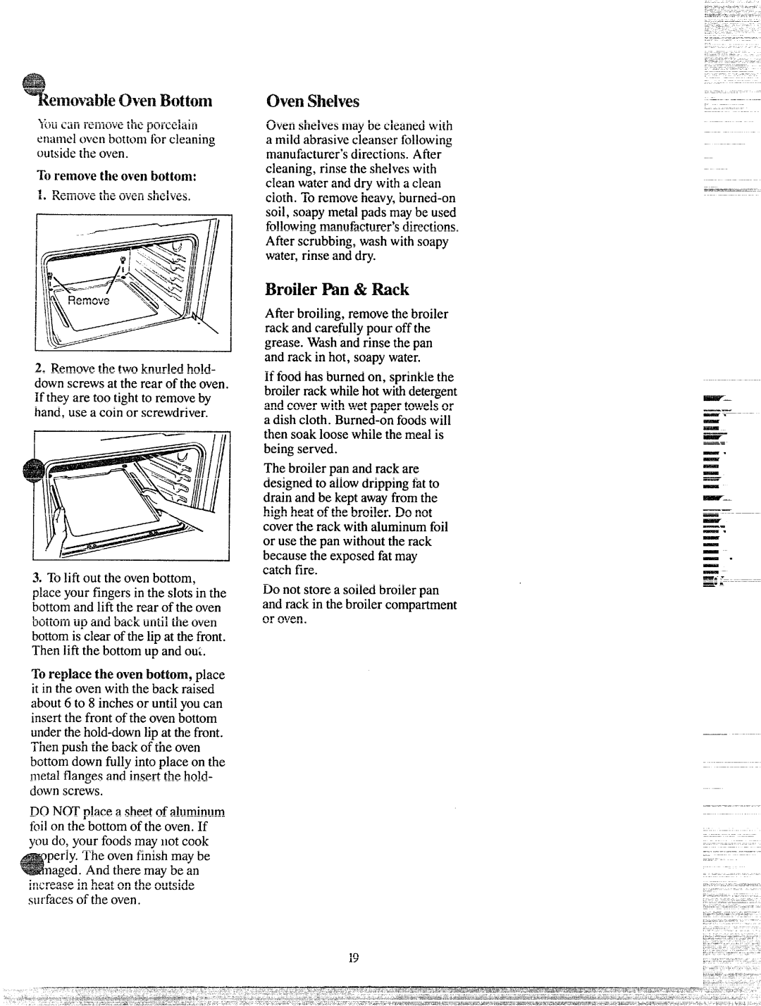 GE JGBC16GPJ manual BroilerI%& Rack, EmokableovenBottwn 