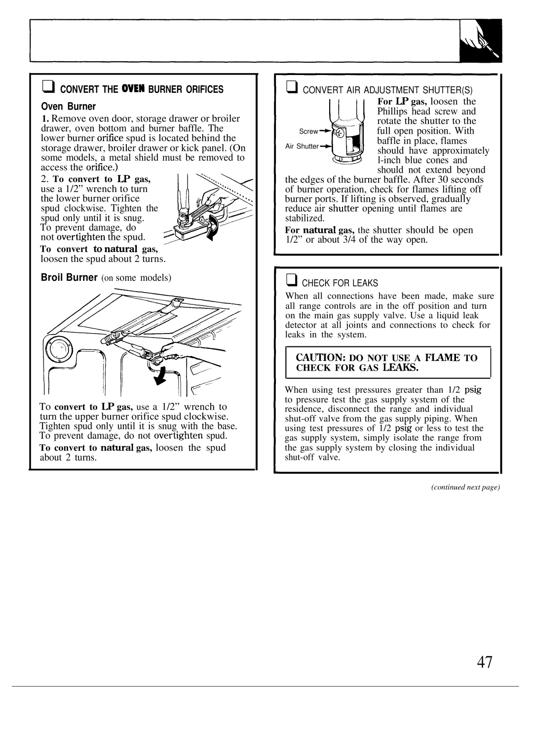 GE JGBP26GEN, JGBP27GEN installation instructions Oven Burner, Broil Burner on some models 