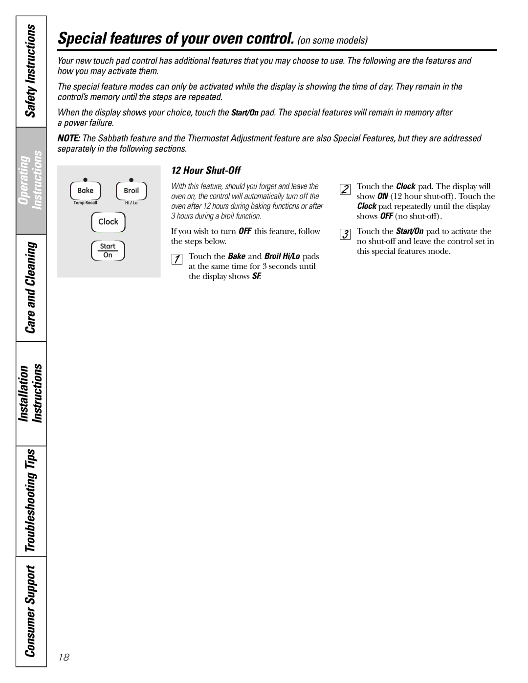 GE JGBP31 installation instructions Special features of your oven control. on some models, Hour Shut-Off 