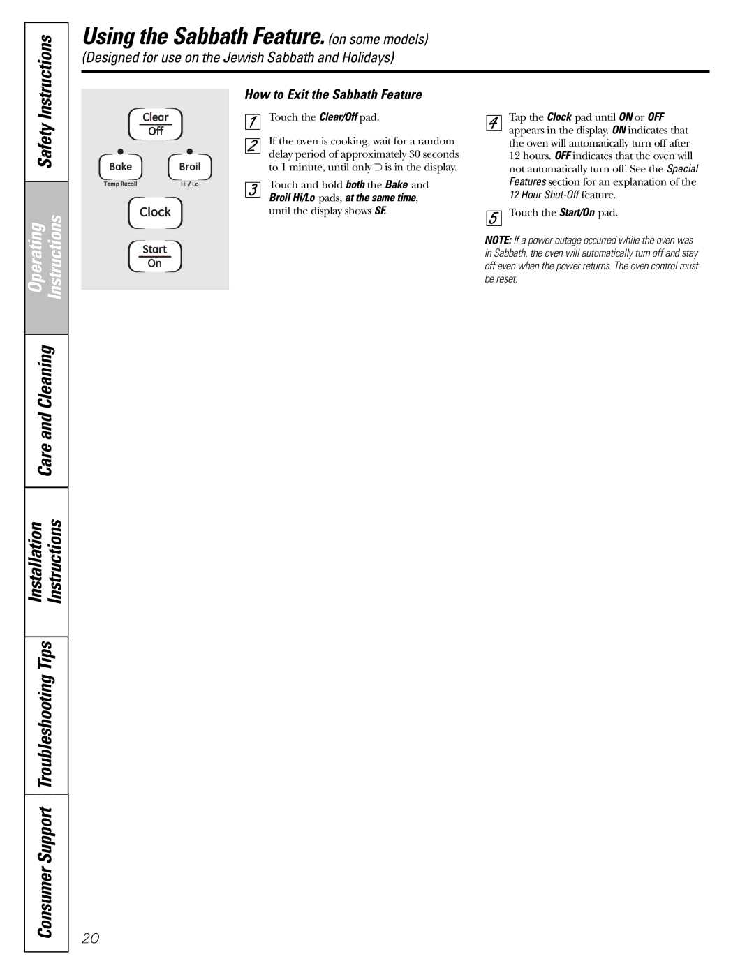 GE JGBP31 installation instructions Operating Instructions 