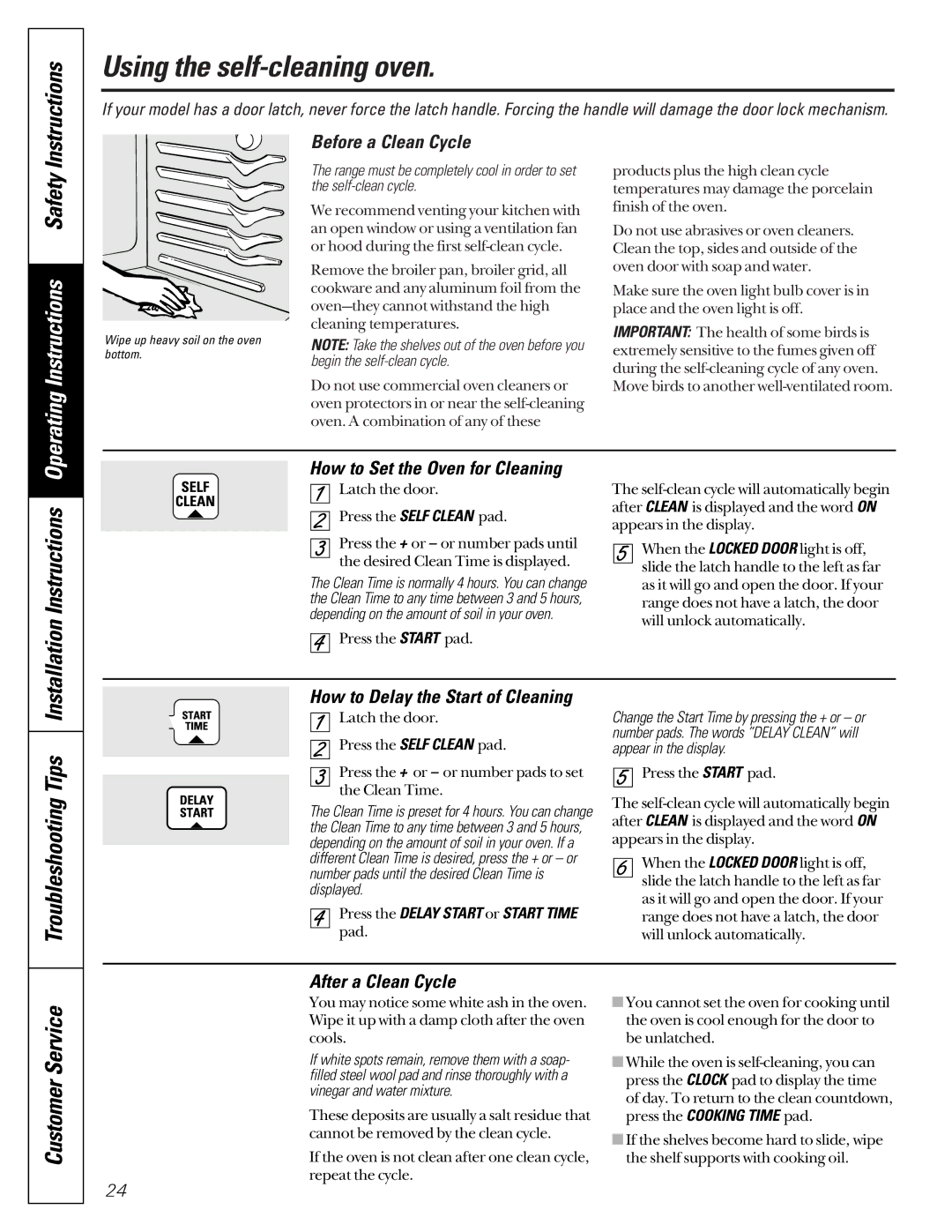 GE JGBP35, JGBP79, JGBP85, JGBP86, JGBP90 manual Using the self-cleaning oven, Troubleshooting Tips 