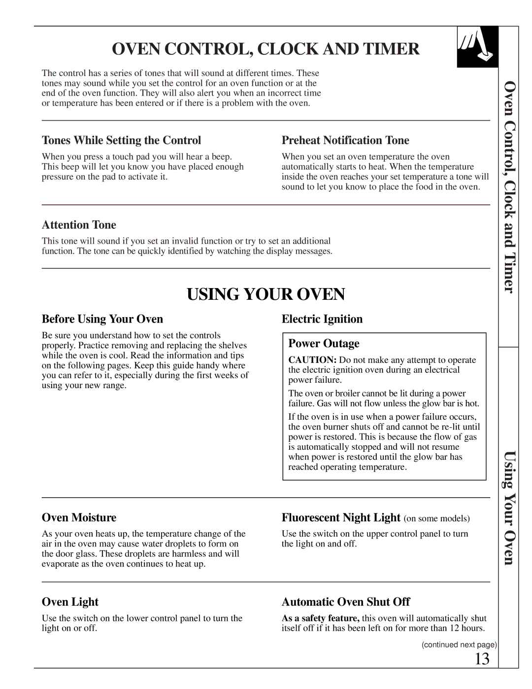 GE JGBP35GXA, JGBP35GZA installation instructions Using Your Oven, Oven Control, Clock and Timer 