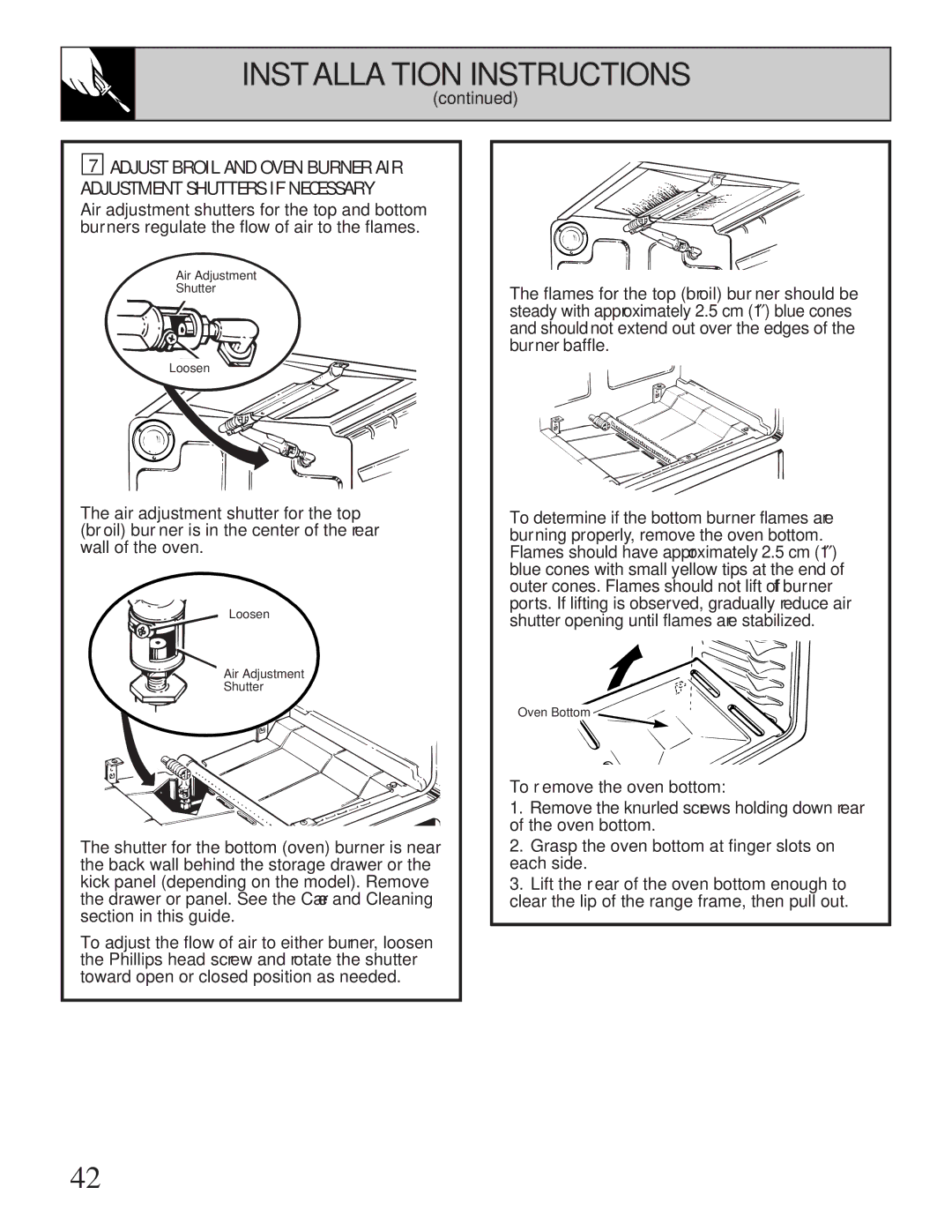 GE JGBP35GZA, JGBP35GXA installation instructions To remove the oven bottom 