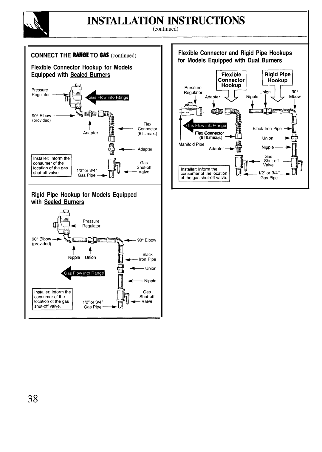 GE JGBP34GEP, JGBP38GES, JGBP35GEP, JGBP31GEP manual Connect the Wnge to GM, ‘~~!~Ada,5Ni7euW~w ~m ~~FœMF 