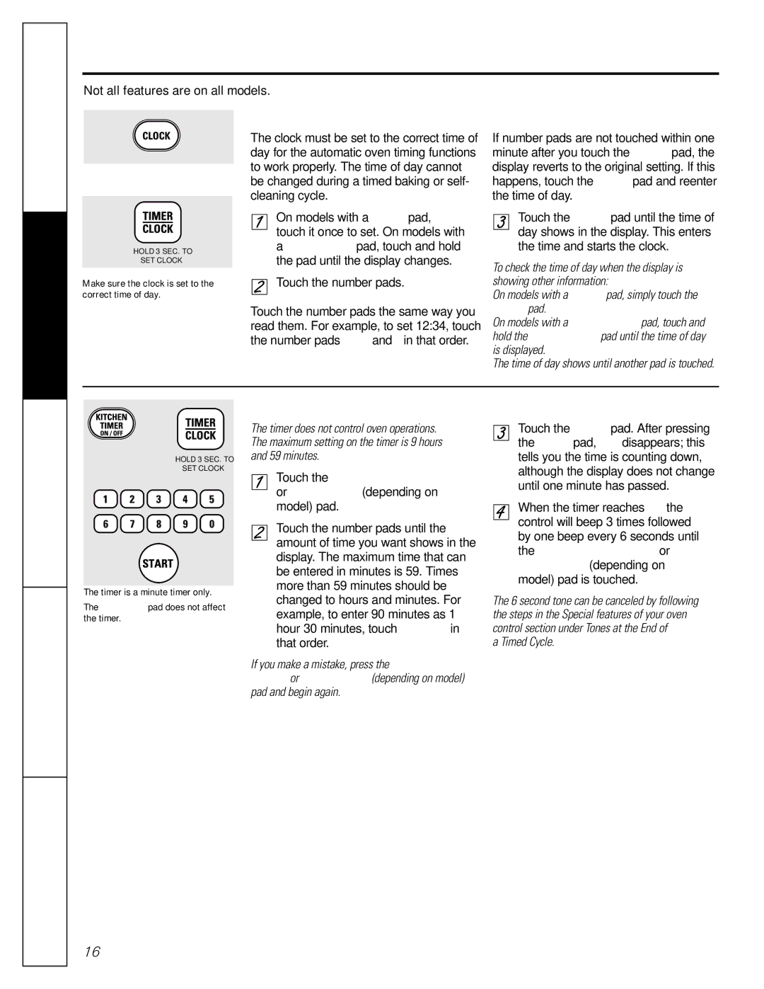 GE JGBP88 Using the clock and timer, Consumer Support Troubleshooting Tips Installation, To Set the Clock, Instructions 