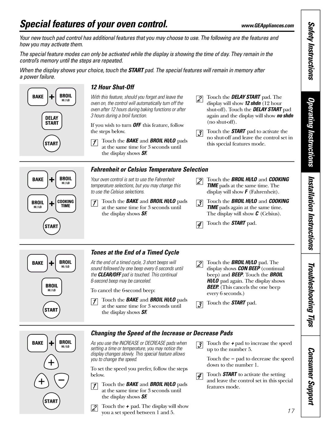 GE JGBP83, JGBP99, JGBP36 manual Special features of your oven control, Safety Instructions 