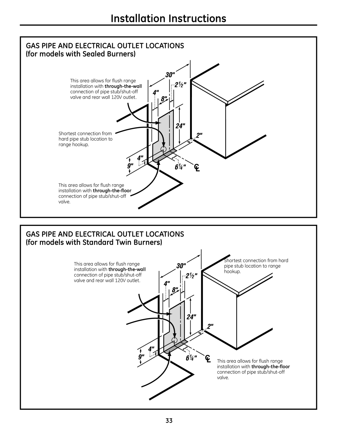 GE JGBS23DEMCC installation instructions Installation Instructions 