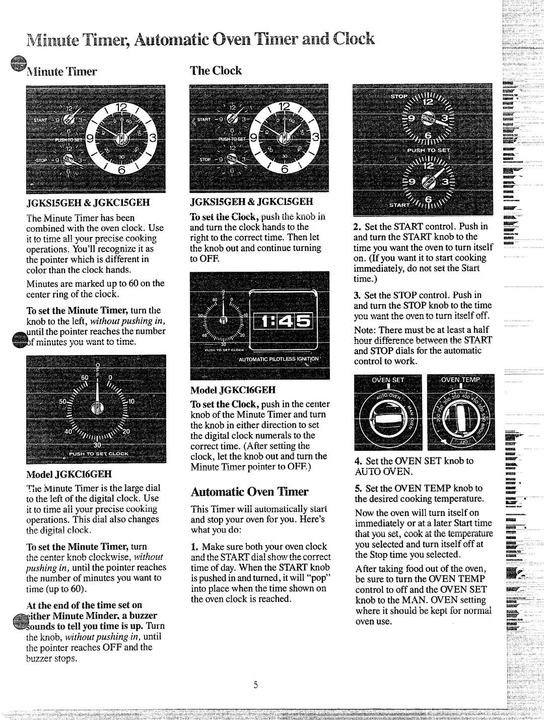 GE JGKC16GEH, JGKC15GEH, JGKS15GEH, JGKM5GEH manual 6clock, AutomaticOwenTimer, At the end of the time set on 