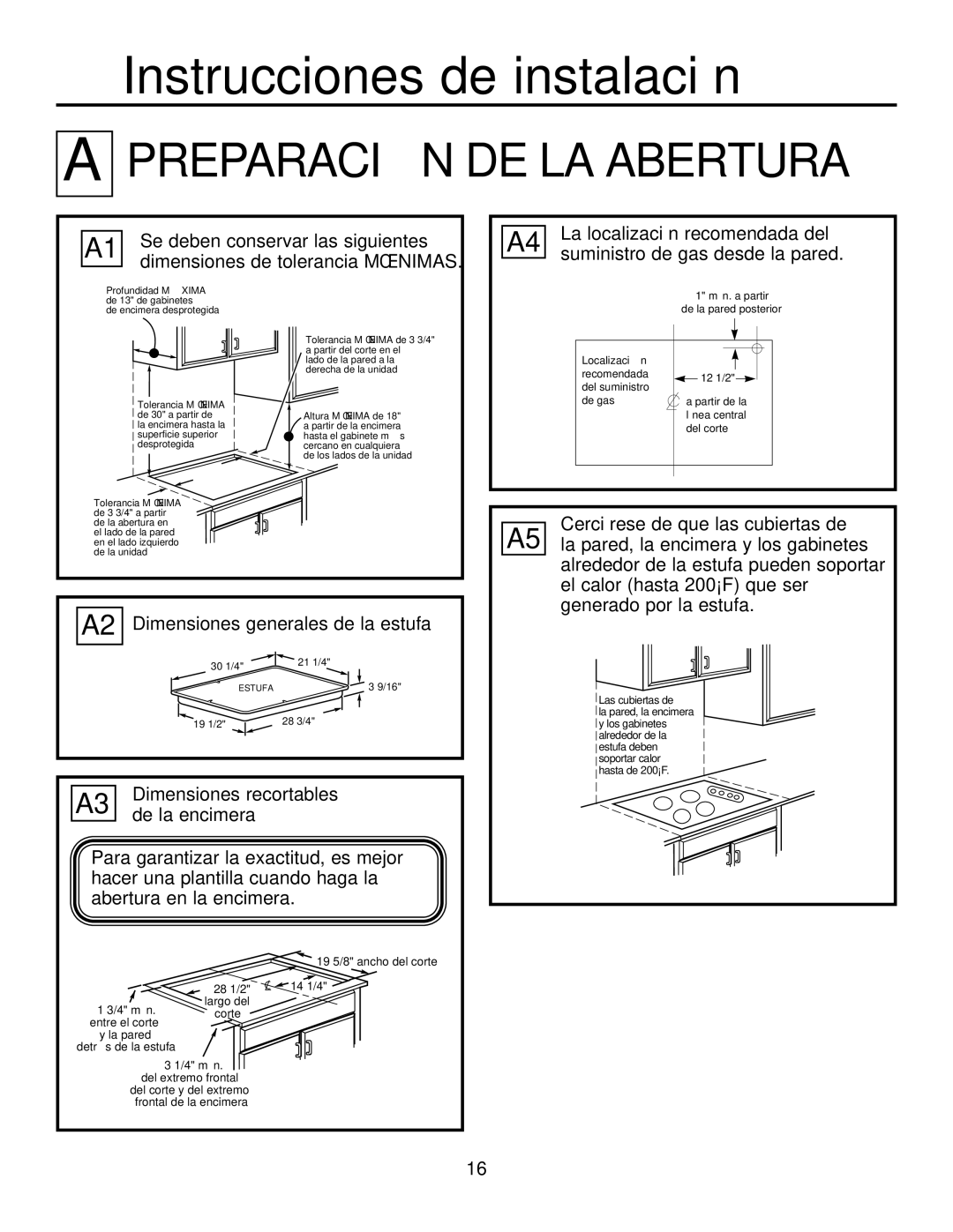 GE JGP319, JGP321 owner manual Preparación DE LA Abertura 