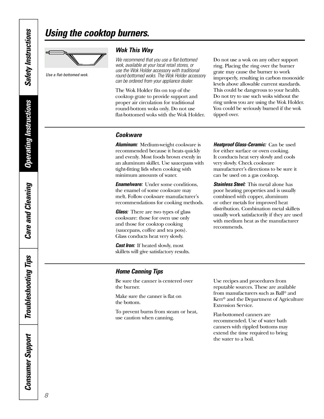 GE JGP962, JGP328, JGP628, JGP933, JGP963, JGP932 owner manual Instructions Safety, Tips Care and Cleaning Operating 