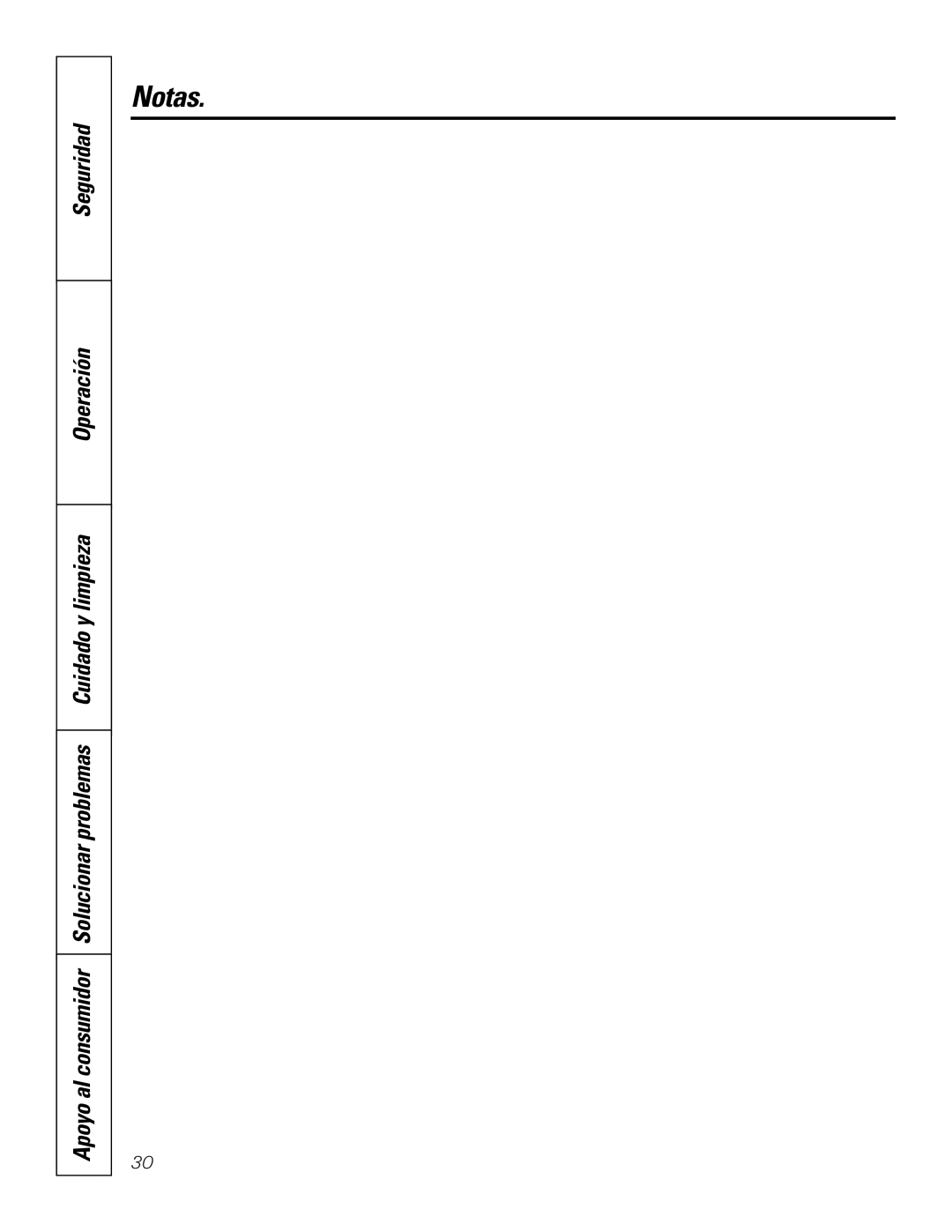 GE JGP337 operating instructions Notas 