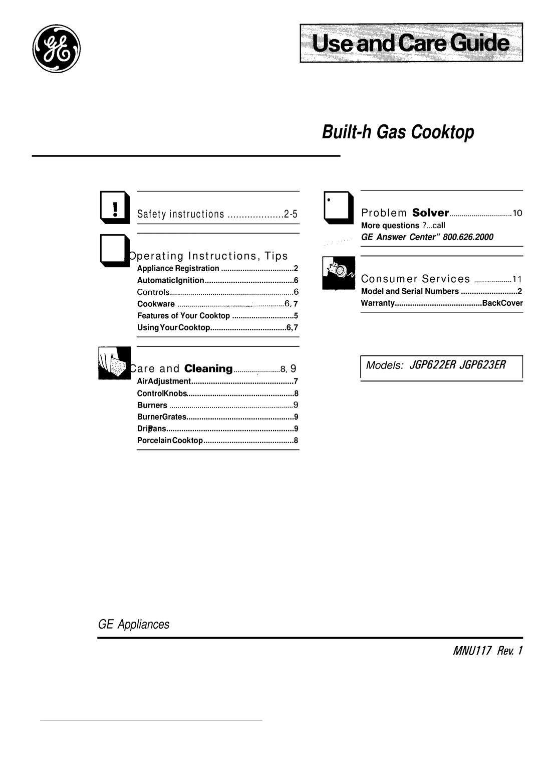 GE JGP623ER, JGP622ER operating instructions Iiii5 